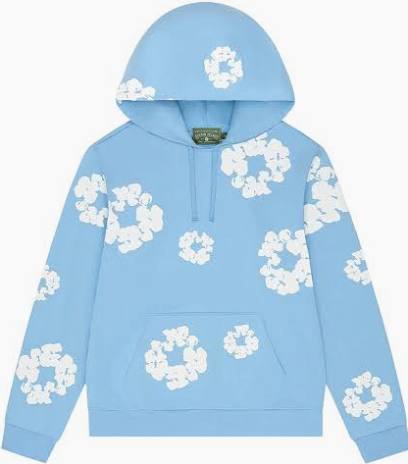 Light blue denim wreath hoodie