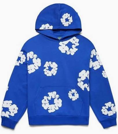 Blue denim wreath hoodie